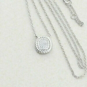 Sterling Silver CZ  Necklace 16 to 18 inch chain Adjustable